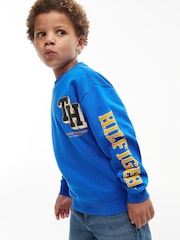 Ашық көк - Tommy Hilfiger Varsity логотипті жемпір - 6суретінің 4 суреті