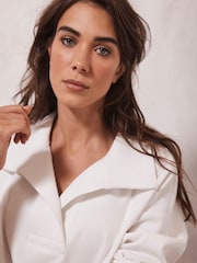 Mint Velvet White Collared Sweatshirt - Image 2 of 4