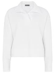 Mint Velvet White Collared Sweatshirt - Image 3 of 4