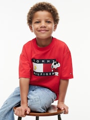 Tommy Hilfiger Red Peanuts® Flag Graphic Jersey T-Shirt - Image 3 of 6