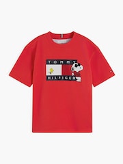 Tommy Hilfiger Red Peanuts® Flag Graphic Jersey T-Shirt - Image 5 of 6