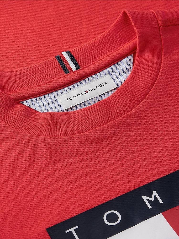 Tommy Hilfiger Red Peanuts® Flag Graphic Jersey T-Shirt - Image 6 of 6 Tommy Hilfiger Red Peanuts® Flag Graphic Jersey T-Shirt - Image 6 of 6