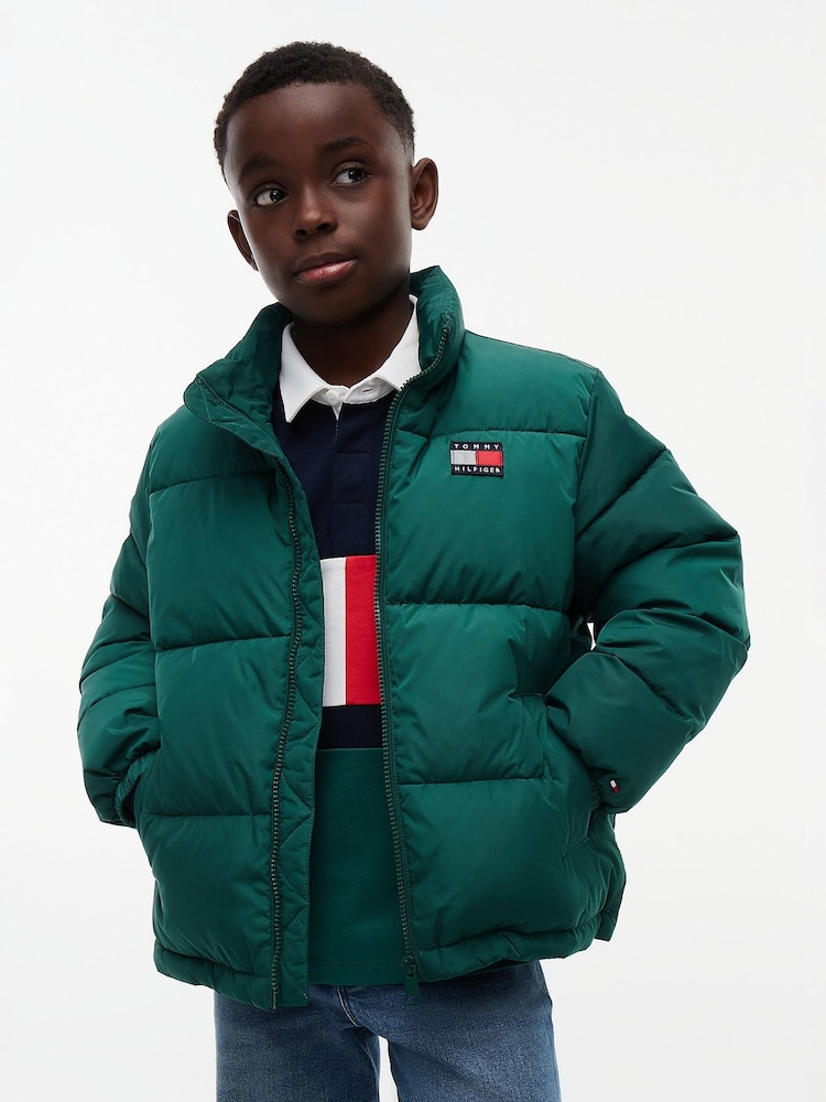 Tommy Hilfiger Green Essential Ripstop Relaxed Puffer Jacket - Image 1 of 6 Tommy Hilfiger Green Essential Ripstop Relaxed Puffer Jacket - Image 1 of 6