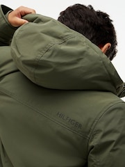 Tommy Hilfiger Green Faux Fur Hood Padded Parka Jacket - Image 5 of 8