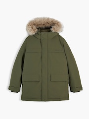 Tommy Hilfiger Green Faux Fur Hood Padded Parka Jacket - Image 7 of 8
