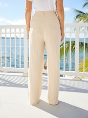 Myleene Klass Natural Stripe Linen Relaxed Trousers - Image 4 of 6