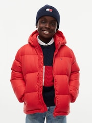 Tommy Hilfiger Red Essential Down Hooded Jacket - Image 1 of 7