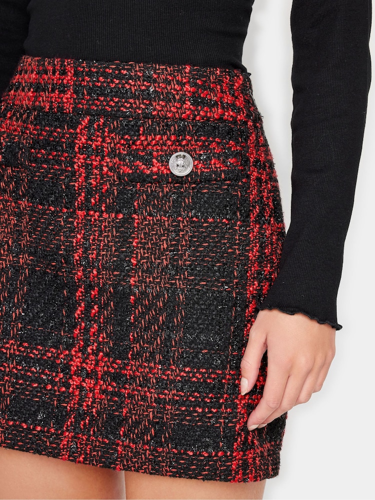 PixieGirl Petite Red Boucle Mini Skirt - Image 3 of 3