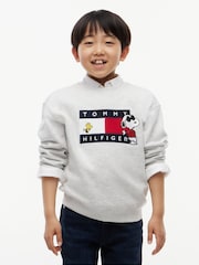 灰色 - Tommy Hilfiger Peanuts® 旗幟圖案刺繡套頭衫 - 圖片 2，共 6