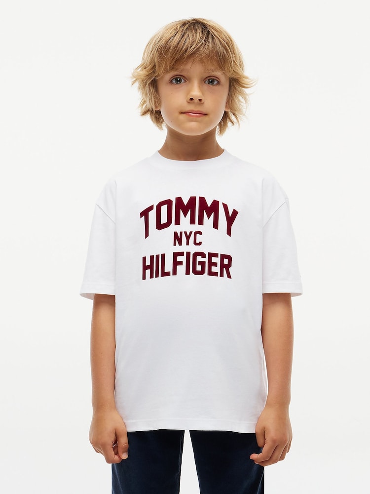 Ақ - Tommy Hilfiger логотипі бар, жағасы бар футболка - 6суретінің 1 суреті