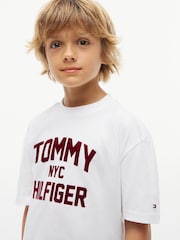 Ақ - Tommy Hilfiger логотипі бар, жағасы бар футболка - 6суретінің 3 суреті