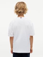 Ақ - Tommy Hilfiger логотипі бар, жағасы бар футболка - 6суретінің 4 суреті