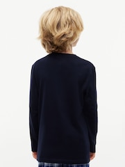Tommy Hilfiger Blue Signature Jersey Long Sleeve Lounge T-Shirts 2-Pack - Image 6 of 7