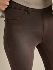 Marron chocolat - Jersey brossé Denim Leggings - Image 4 of 6