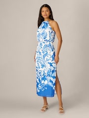Adrianna Papell White Printed Blouson Dress - Image 1 of 6
