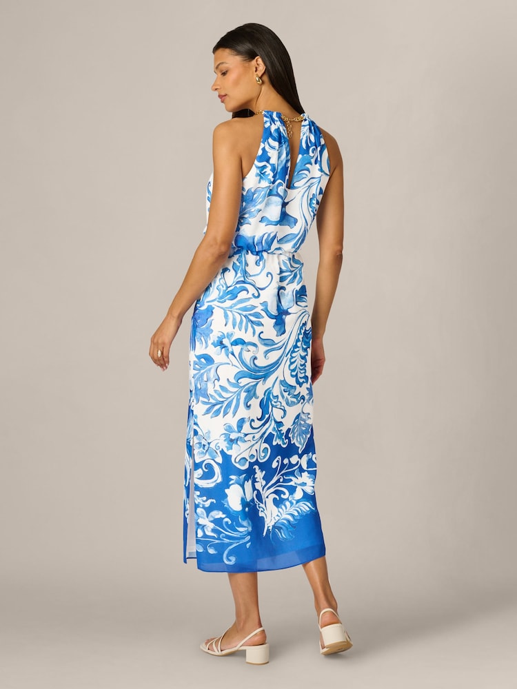 Adrianna Papell White Printed Blouson Dress - Image 2 of 6