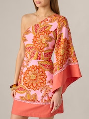 Adrianna Papell Pink Printed Short Dress - Image 4 of 6