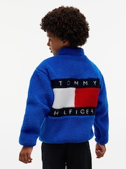 Tommy Hilfiger Vibrant Blue Back Flag Polar Fleece Zip-Thru Sweatshirt - Image 2 of 5