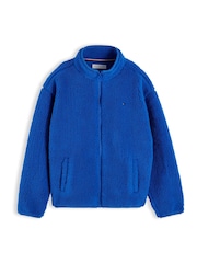 Tommy Hilfiger Vibrant Blue Back Flag Polar Fleece Zip-Thru Sweatshirt - Image 5 of 5