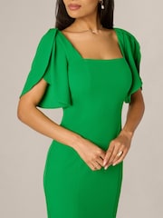 Adrianna Papell Green Tulip Sleeve Dress - Image 4 of 6