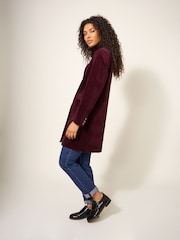 White Stuff Purple Karla Velvet Coat - Image 3 of 6