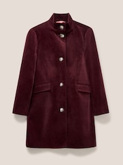 White Stuff Purple Karla Velvet Coat - Image 4 of 6