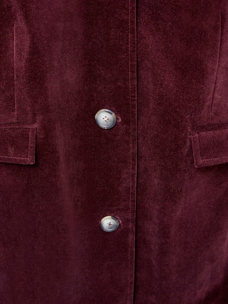 White Stuff Purple Karla Velvet Coat - Image 6 of 6