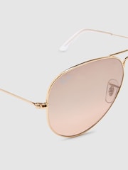 Ray-Ban® Große Pilotensonnenbrille mit Metallgestell, roségoldfarben - Bild 4 von 4