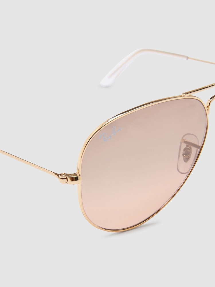 Ray-Ban® Große Pilotensonnenbrille mit Metallgestell, roségoldfarben - Bild 4 von 4