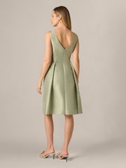 Adrianna Papell Green Dupioni Tie Front Dress - Image 2 of 6