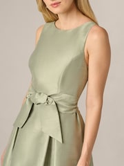 Adrianna Papell Green Dupioni Tie Front Dress - Image 5 of 6