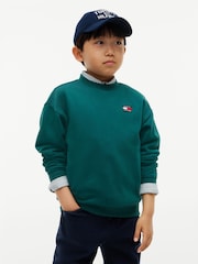 Tommy Hilfiger Green Flag Logo Crew Neck Sweatshirt - Image 1 of 6