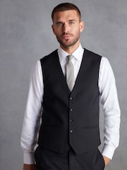 Black Signature Tollegno Wool Regular Fit Suit Waistcoat - Image 1 of 11
