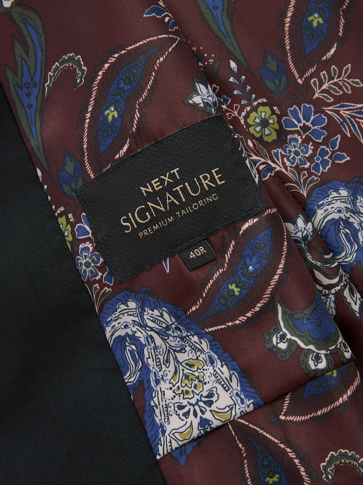 Black Signature Tollegno Wool Regular Fit Suit Waistcoat - Image 11 of 11