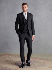 Black Signature Tollegno Wool Regular Fit Suit Waistcoat - Image 2 of 11