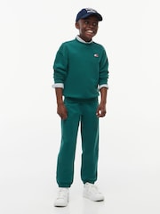 Tommy Hilfiger Green Flag Logo Patch Cuffed Joggers - Image 5 of 7