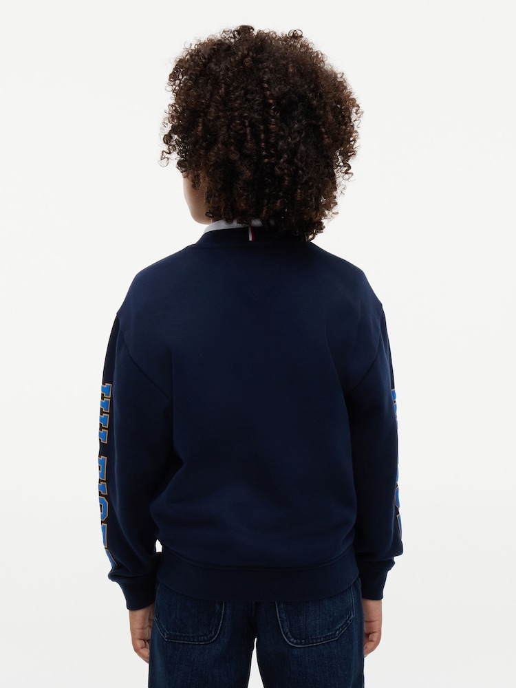 Көк - Tommy Hilfiger Varsity логотипті жемпір - 7суретінің 2 суреті