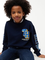 Көк - Tommy Hilfiger Varsity логотипті жемпір - 7суретінің 4 суреті