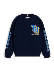 Көк - Tommy Hilfiger Varsity логотипті жемпір - 7суретінің 5 суреті