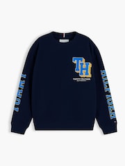 Көк - Tommy Hilfiger Varsity логотипті жемпір - 7суретінің 6 суреті