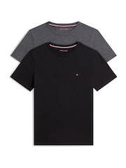 Tommy Hilfiger Black Signature Jersey Lounge T-Shirts 2-Pack - Image 1 of 5