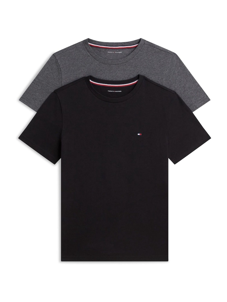 Tommy Hilfiger Black Signature Jersey Lounge T-Shirts 2-Pack - Image 1 of 5