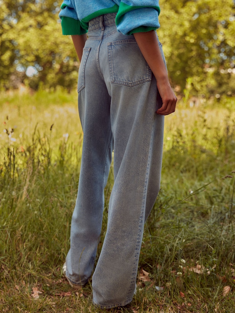 Bleu moyen - Jeans baggy à jambe large - Image 3 of 8