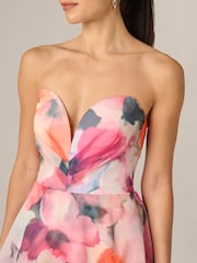 Adrianna Papell Pink Printed Chiffon Mini Dress - Image 4 of 6
