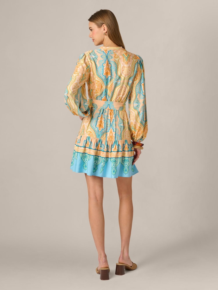 Adrianna Papell Orange Printed Short Dress - Image 2 of 6