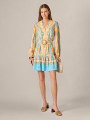 Adrianna Papell Orange Printed Short Dress - Image 3 of 6
