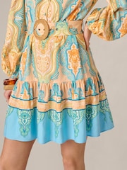 Adrianna Papell Orange Printed Short Dress - Image 5 of 6