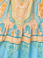 Adrianna Papell Orange Printed Short Dress - Image 6 of 6