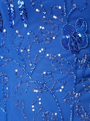 Adrianna Papell Blue Bead Mesh Column Dress - Image 6 of 6