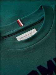 Жасыл - Tommy Hilfiger логотипі бар, жағасы бар футболка - 6суретінің 6 суреті